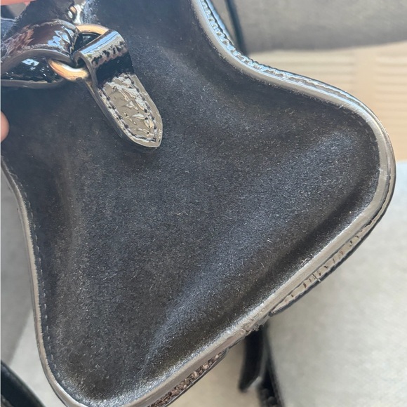 Alexander McQueen Black Patent Leather Eyelet Padlock Mini Satchel Bag - Picture 7 of 10